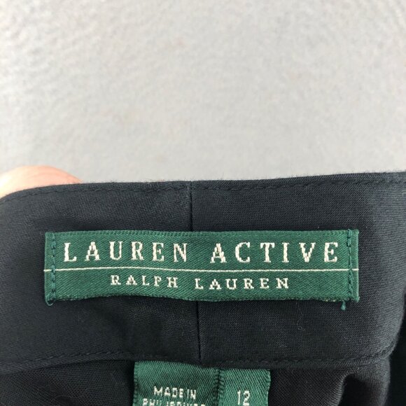 Lauren Ralph Lauren Skirt Womens 12 Black Stretch Knee Length Straight Active - Picture 7 of 12